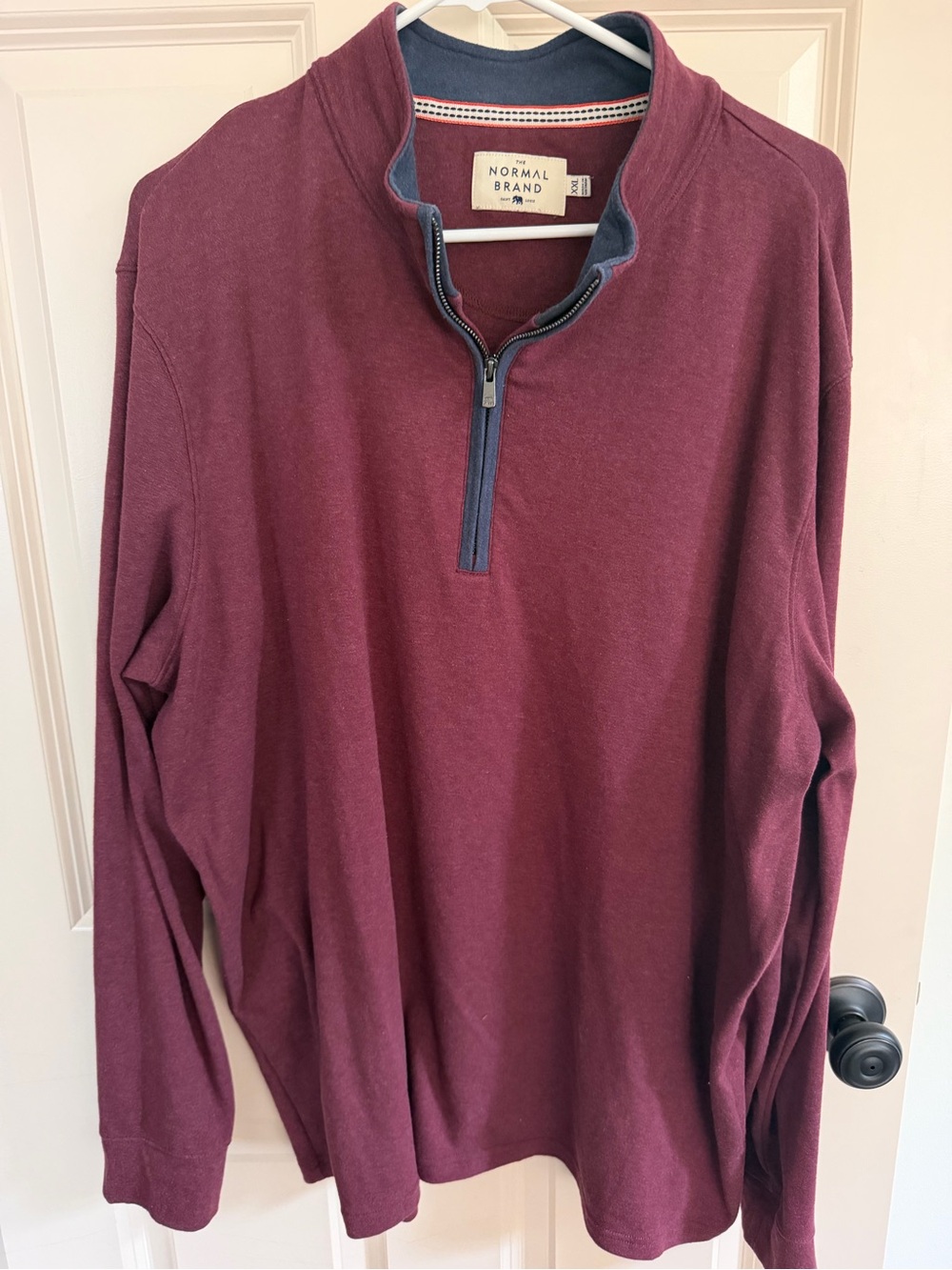 The Normal Brand Men's Maroon Quarter-Zip Sweater xxl